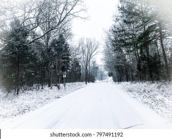 Snowy Road In Florence Alabama