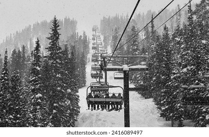 Snowy Ski Lift at Winter Park, CO - Powered by Shutterstock