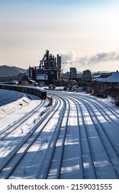 A Snowy Steel Stacks In Bethlehem, Pennsylvania