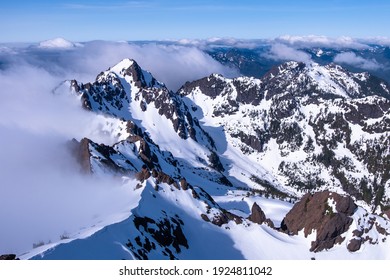 The Snowy Summit of Mt Ellinor in The Olympic Mountain Range. 
Olympic National Park, Washington