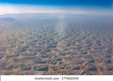 Snowy Taklamakan Desert From Above