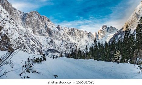 Snowy Tamar Valley In Slovenia