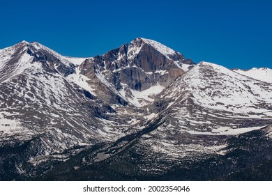 Snowy View Of Longs Peak In Colorado