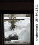 Snowy View from Ryokan Room Window at Jozankei Onsen, Sapporo