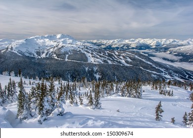 Snowy Whistler Mountain in British Columbia