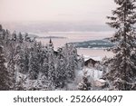 Snowy winter day at Holmenkollen, Oslo, Norway