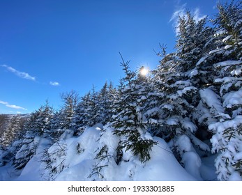 Snowy Winter Mountain In Northeast United States