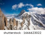 The snowy winter panorama of Dachstein Alps, Austria.