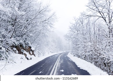 Snowy Winter Road