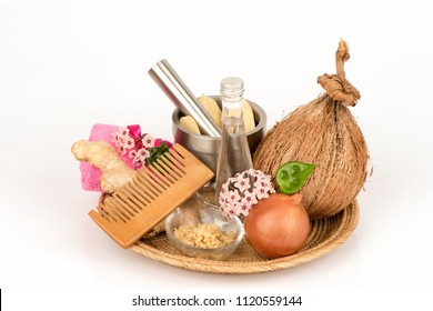 Soak Hair With Ginger ,onion And Coconut Oil For Hair Care Treatment.
 (Accelerate Hair Growth)