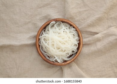 Soaked Vietnamese rice noodles prepared for cooking