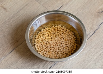 Soaking Chickpeas In Water To Make A Salad