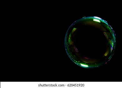 Soap Bubble On Black Background