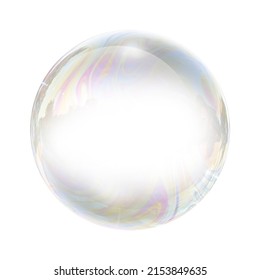 Soap bubble on a white background, isolated