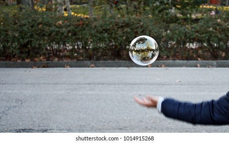 Soap bubble in the park