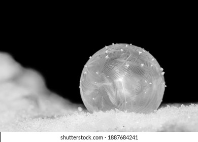 soap bubble in the snow