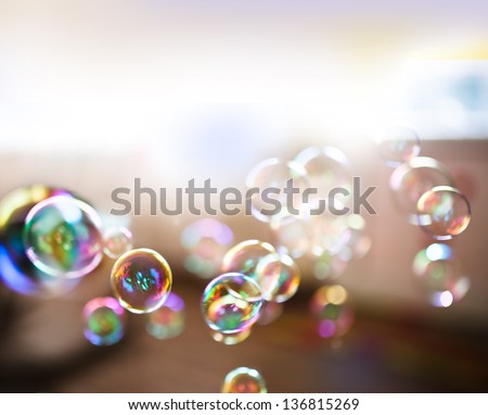 Soap bubbles, abstract background
