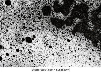 Soap Bubbles Black And White Texture. 