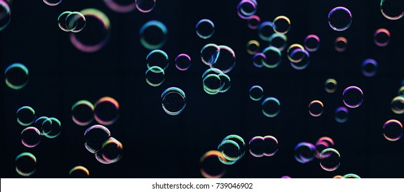 soap bubbles with dark background