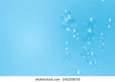 Soap Bubbles On Blue Background Stock Photo (Edit Now) 410334958