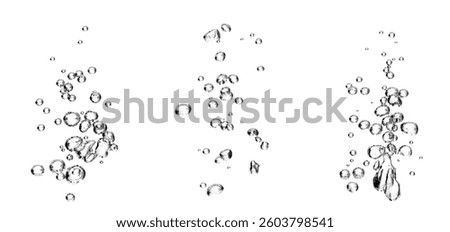 Soap bubbles, liquid bubbles, white background, isolated abstract, oxygen design concept, underwater, water drops, small underwater, soda effect, transparent