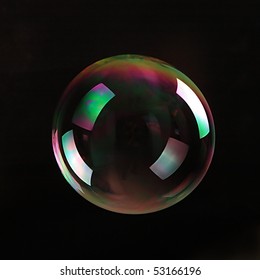 Soap Bubbles On Black Background