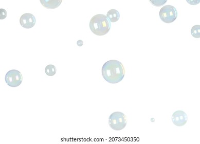 Soap bubbles on light background