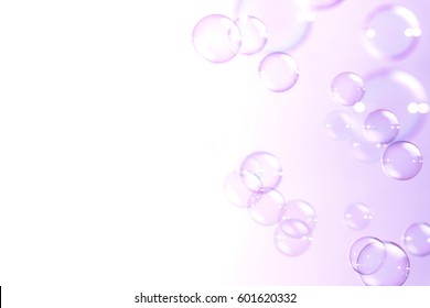 Soap Bubbles On Purple Background