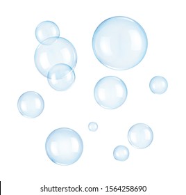 Soap bubbles on a white background - Shutterstock ID 1564258690