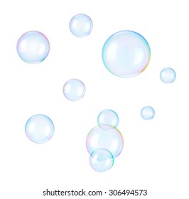 Soap bubbles on a white background - Shutterstock ID 306494573