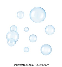 Soap bubbles on a white background - Shutterstock ID 358930079