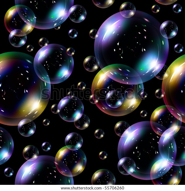 Soap bubbles seamless background - texture\
pattern for continuous\
replicate.