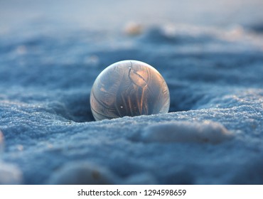 
soap bubbles in the snow