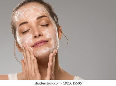 Soap face woman clean skin beauty - Shutterstock ID 1920015506