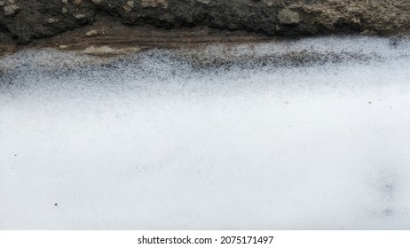 Soap Foam Abstract Background On Rough Floor Surface