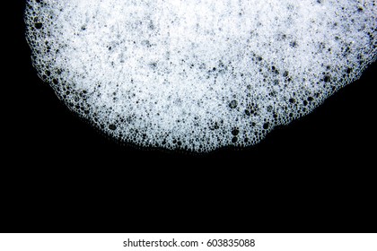 Soap Foam Background On Floor Black