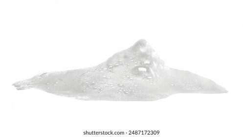 Soap foam, colorful bubbles isolated on white