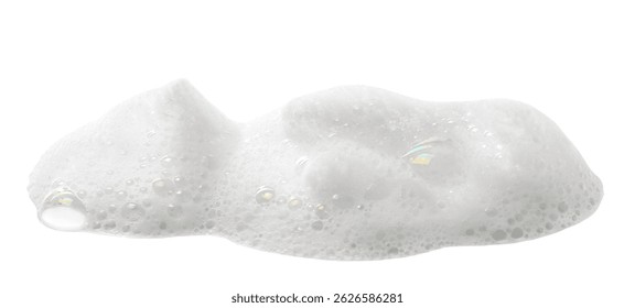  Espuma del jabón, burbujas coloridas aisladas en el fondo blanco