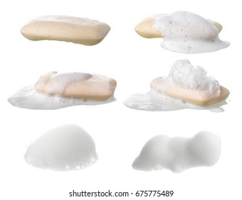 Soap With Foam Isolated On White