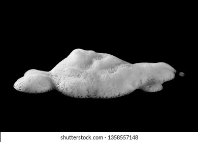 Soap foam, lather isolated on black, with clipping path, texture and background