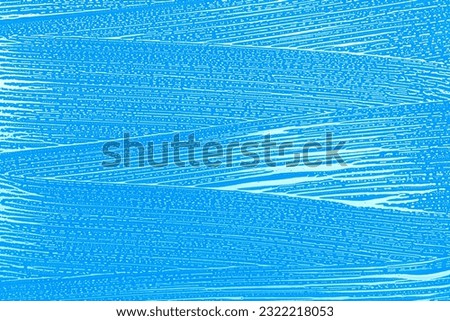 soap foam pattern wipe marks on window glass, cleaning, sky blue background, abstract structure