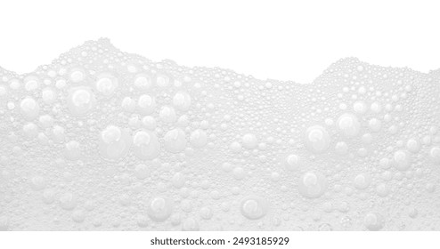 Soap foam or shampoo Soap foam texture or shampoo surface with bubble isolated with clipping path on background.