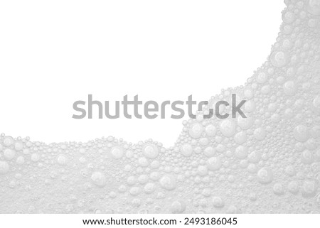 Soap foam or shampoo Soap foam texture or shampoo surface with bubble isolated with clipping path on background.