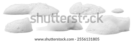 Soap foam or shampoo Soap foam texture or shampoo surface with bubble isolated with clipping path on background.