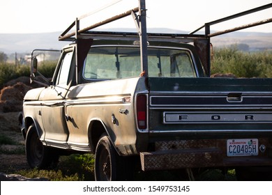 Soap Lake, USA, 20 August, 2019 // Rusty Old 1960's Truck, Parked In A Country House Driveway