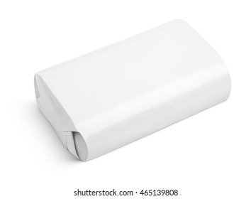 Soap wrap box package isolated on white background with clipping path