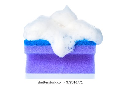 Soapy Sponge On White Background