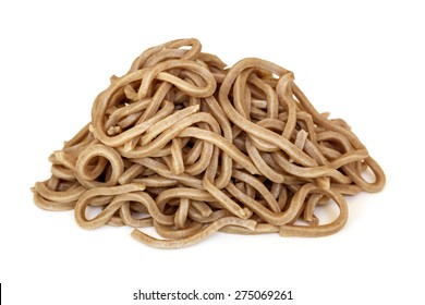 Soba Noodles Isolated On White Background.