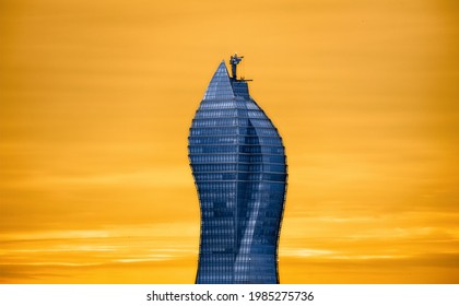 Socar Tower, Top of Azersu Tower. BAKU AZERBAIJAN - 26042017