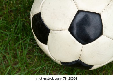 Soccer Ball Detail in the Grass